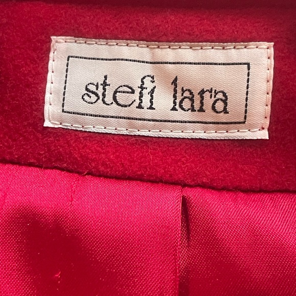 Vintage Stefi Lara Red Wool & Cashmere Coat Size 18 - Picture 7 of 13